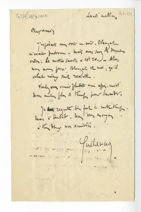 41-01-ba J Guéhenno à anonyme 1940