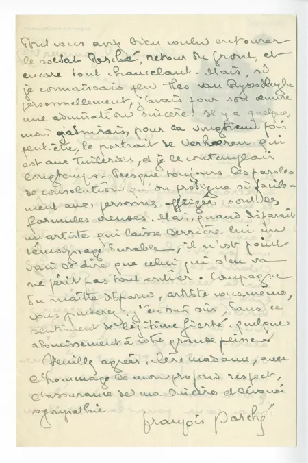 41-01-dc F Porché à M Van Rysselberghe 02 janv 1927 verso