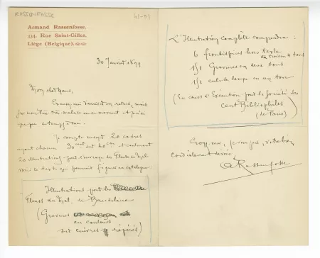 41-01-dd A Rassenfosse à O Maus 30 janv 1899
