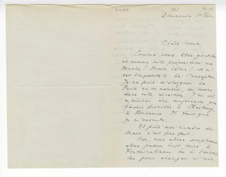 41-01-dh J Rivière à M Van Rysselberghe 01 fév 1925 recto