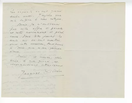 41-01-dh J Rivière à M Van Rysselberghe 01 fév 1925 verso