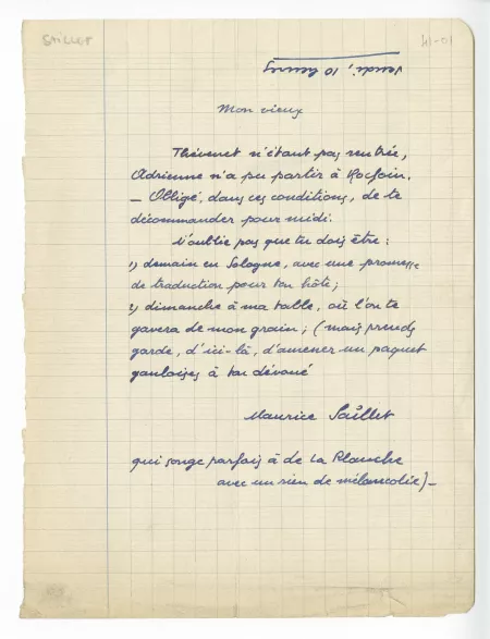 41-01-dj M Saillet à anonyme 1950