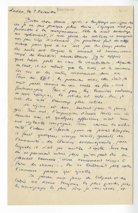 41-01-e P R Bertaux à M Van Rysselberghe 02 nov 1914 recto