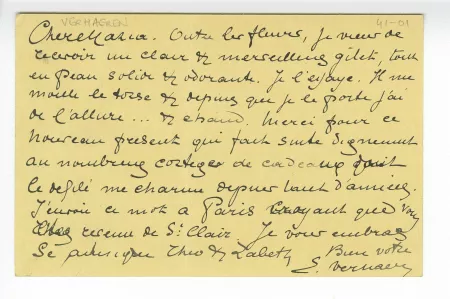 41-01-ej É Verhaeren à M Van Rysselberghe 28 mai 1912 recto