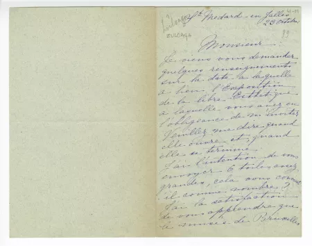 41-01-eq I Zuloaga y Zabaleta à O Maus 23 oct 1899 recto
