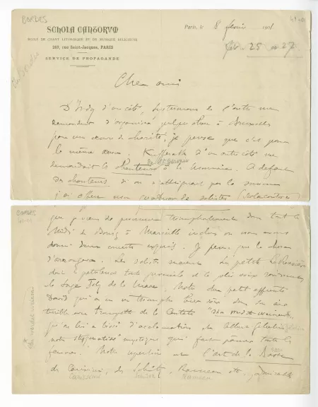 41-01-i Ch Bordes à Th Van Rysselberghe 08 fév 1901 recto