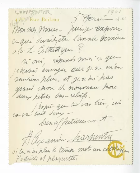 41-01-p AC à OM 05 fév 1901 recto