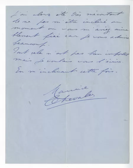 41-01-t M Chevalier à A Gide 01 oct 1946 verso