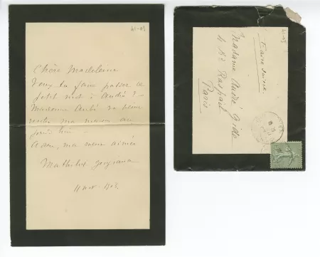 41-03-e M Roberty à M Gide 11 nov 1903 avec env recto