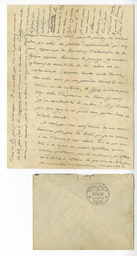 41-08-g André Gide à Marcel Gavillet 24 juil 1938 avec env verso