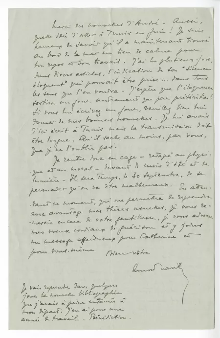 F-03-e A Naville à M Van Rysselberghe 28 juin 1942 verso