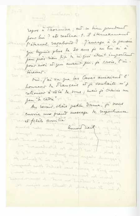 F-03-j A Naville à M Van Rysselberghe 10 mars 1950 verso