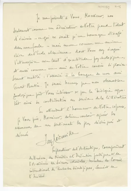 H-05-k J Liouville à A Gide 14 avril 1929 p2