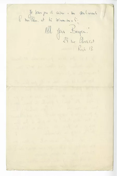 H-06-k J Boyer à A Gide 13 mars 1950 verso