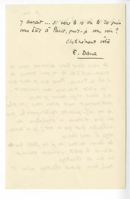I-05-a-25 É Dana à A Gide 31 mai 1934 verso