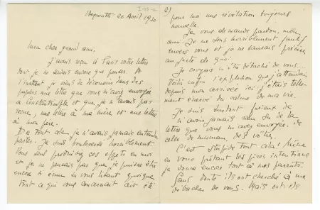 I-05-a-3 É Dana à A Gide 26 avril 1930 p1 recto