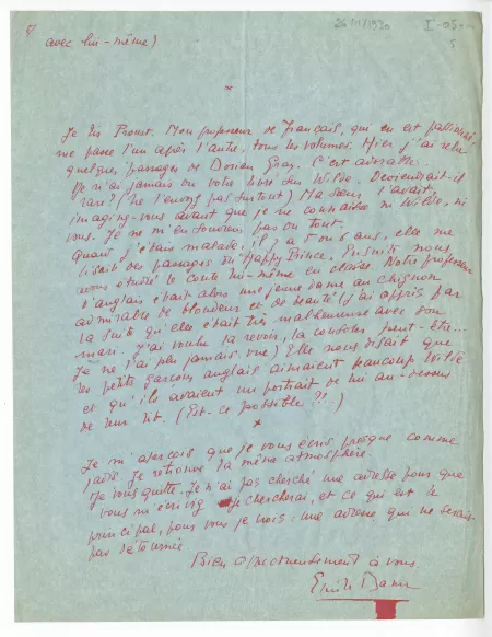 I-05-a-9 É Dana à A Gide 26 nov 1930 p5
