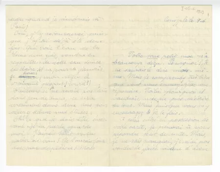 I-05-c-2 A Mordo à A Gide 09 juin 1929 p1 recto