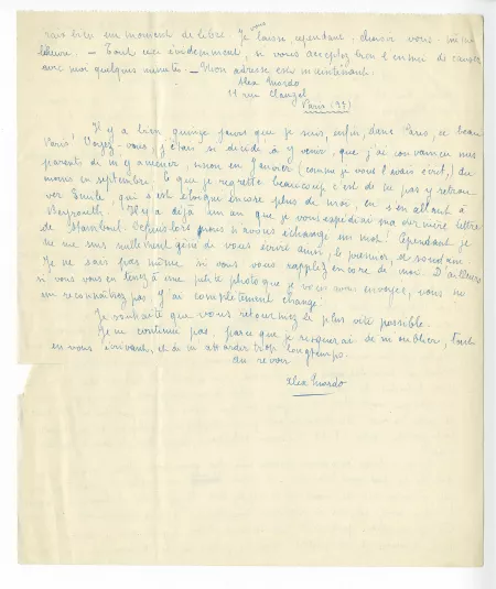 I-05-c-3 A Mordo à A Gide 26 sept 1930 verso
