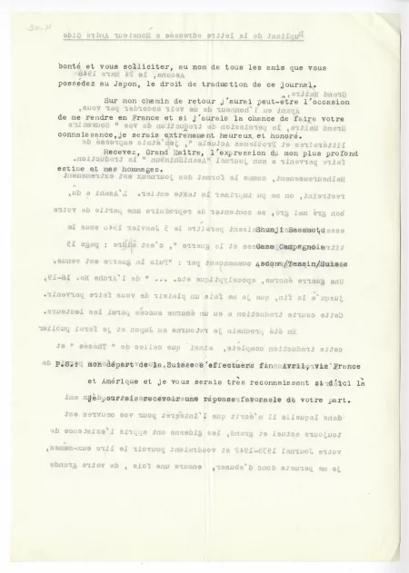 K-02-q S Sasamoto à A Gide 24 mars 1948 verso