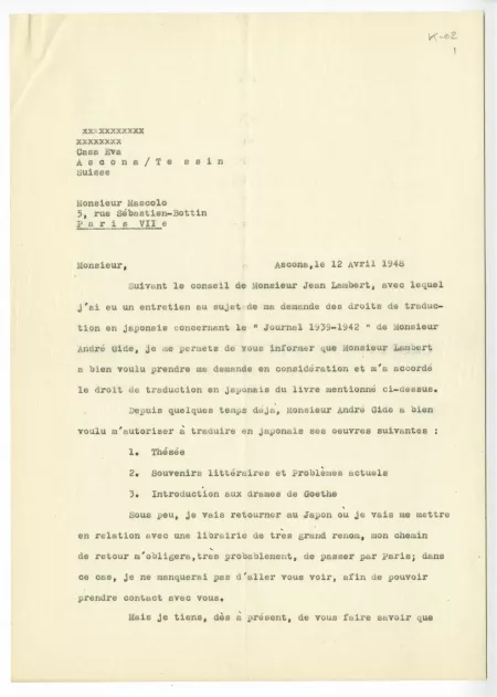 K-02-t S Sasamoto à D Mascolo 12 avril 1948 p1