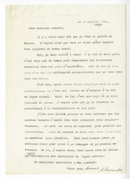 K-02-v S Sasamoto à J Lambert 16 juil 1948