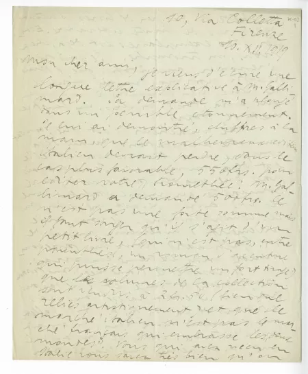K-03-ad G Papini à A Gide 10 déc 1919 p1 recto
