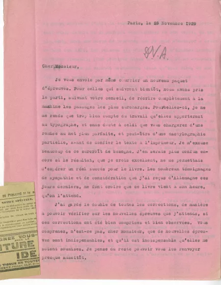N-06-aa A Gide à G Kilpper 25 nov 1929 p1