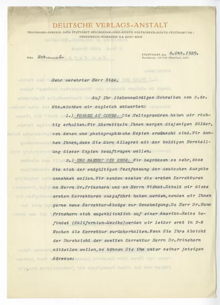 N-06-k G Kilpper à A Gide 08 oct 1929 p1 recto