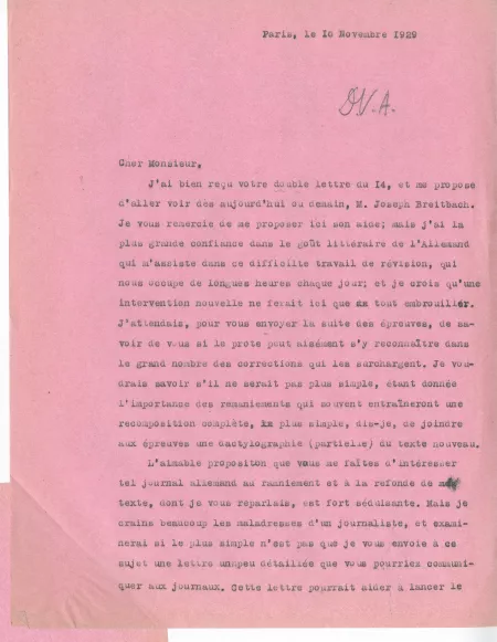 N-06-l A Gide à G Kilpper 16 nov 1929 p1
