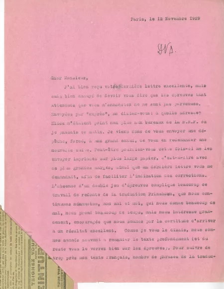 N-06-t A Gide à G Kilpper 12 nov 1929 p1
