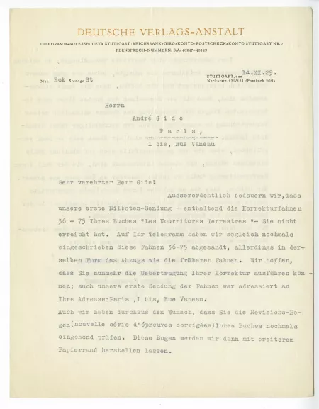N-06-v G Kilpper à A Gide 14 nov 1929 recto