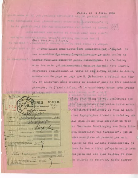 N-08-aa A Gide à G Kilpper 04 avril 1930 0a