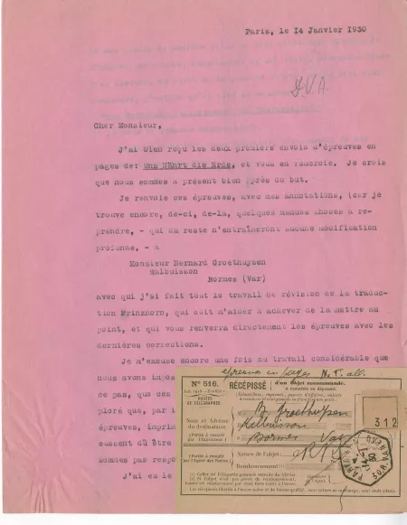 N-08-f A Gide à G Kilpper 14 janv 1930 p0