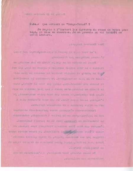N-08-m A Gide à G Kilpper 25 janv 1930 verso