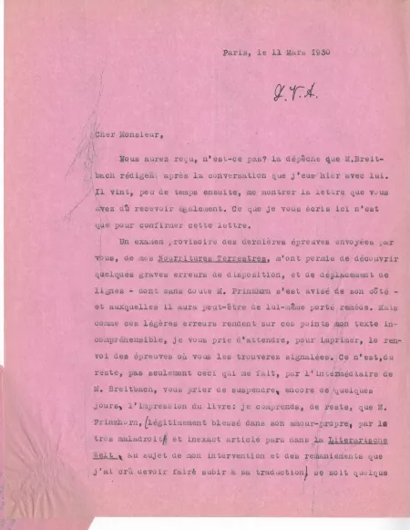 N-08-v A Gide à G Kilpper 11 mars 1930 p1