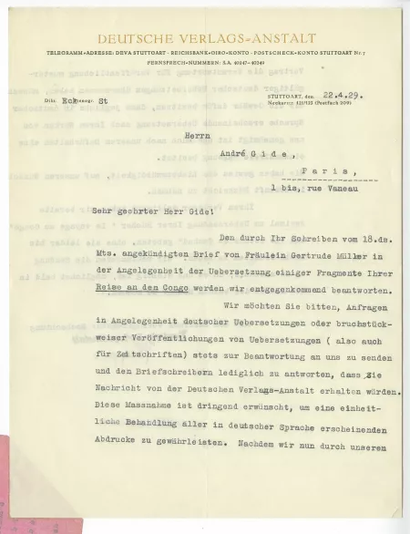 N-09-ai G Kilpper à A Gide 22 avril 1929 recto