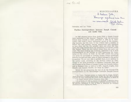 Q-05-cf 1970 1971 correspondence between J Conrad et A Gide p1