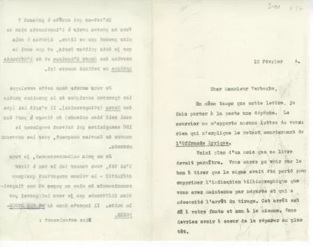 S-01-ak A Gide à E Verbeke 12 fév 1914 recto