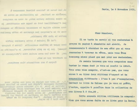 S-01-c A Gide à E Verbeke 08 nov 1913 recto
