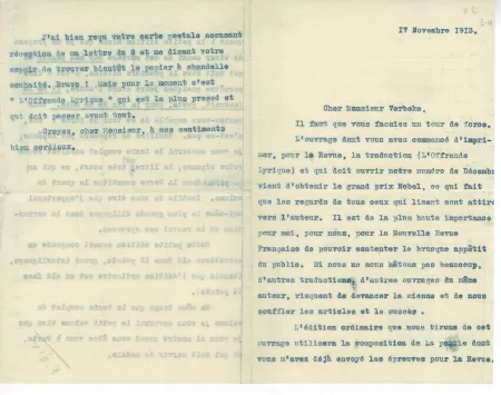 S-01-e A Gide à E Verbeke 17 nov 1913 recto