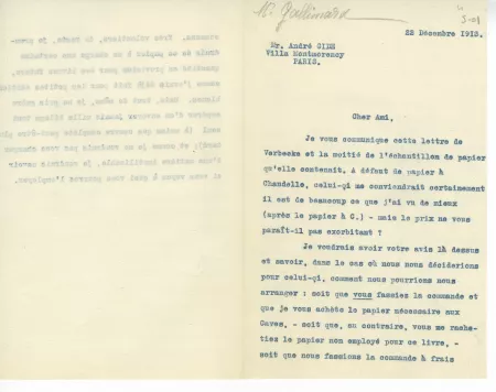 S-01-m A Gide à G Gallimard 22 déc 1913 recto