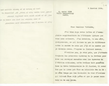 S-01-n A Gide à E Verbeke 02 janv 1914 recto