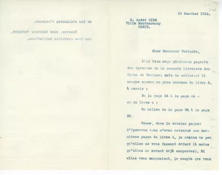 S-01-p A Gide à E Verbeke 10 janv 1914 recto