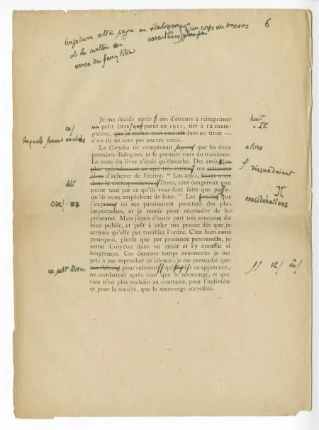 T-05-d Corydon début épreuve corrigée annotée par A Gide p00