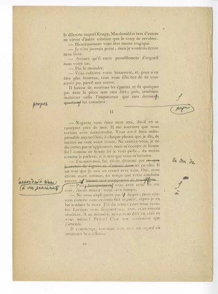 T-05-d Corydon début épreuve corrigée annotée par A Gide p10