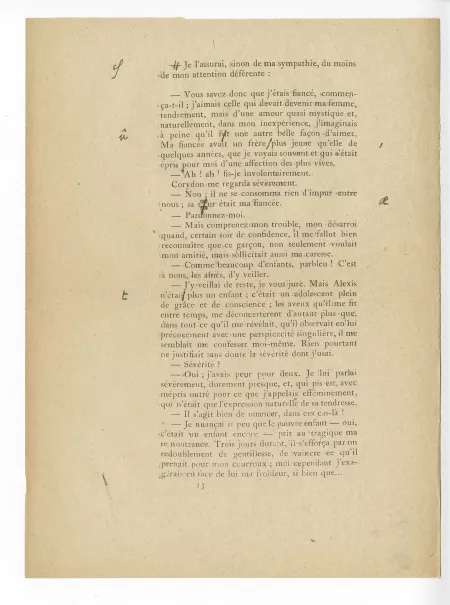 T-05-d Corydon début épreuve corrigée annotée par A Gide p13