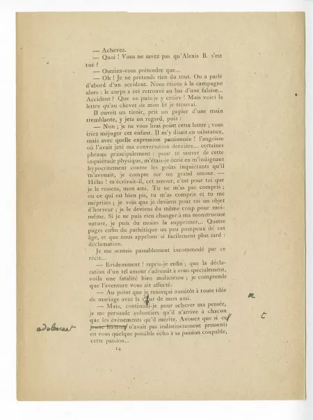 T-05-d Corydon début épreuve corrigée annotée par A Gide p14