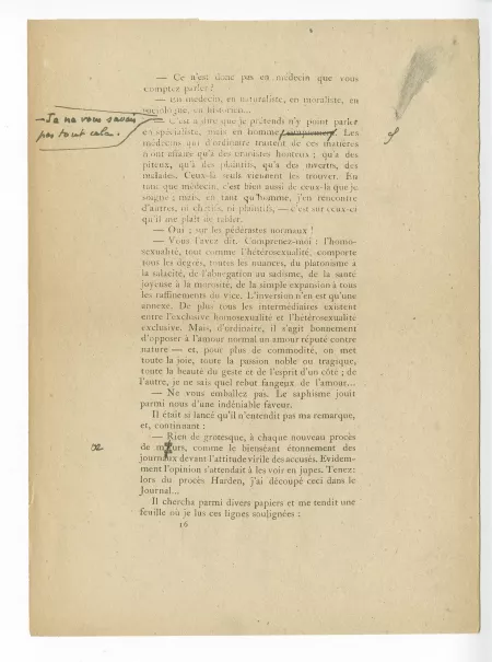 T-05-d Corydon début épreuve corrigée annotée par A Gide p16