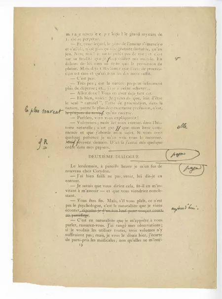 T-05-d Corydon début épreuve corrigée annotée par A Gide p19